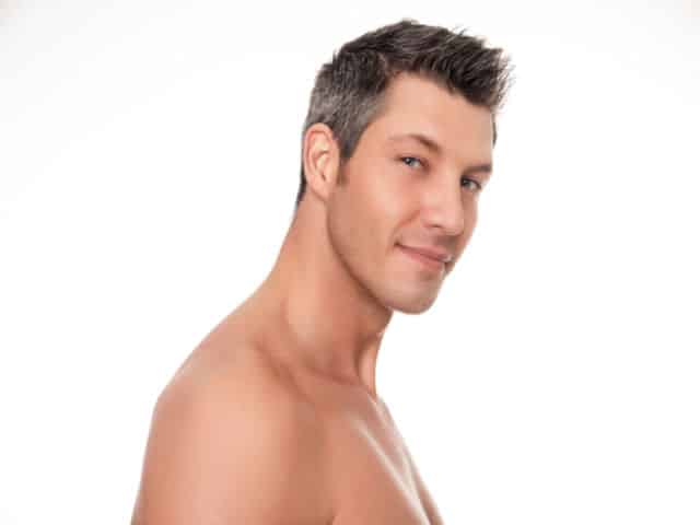 smiling shirtless man portrait 0