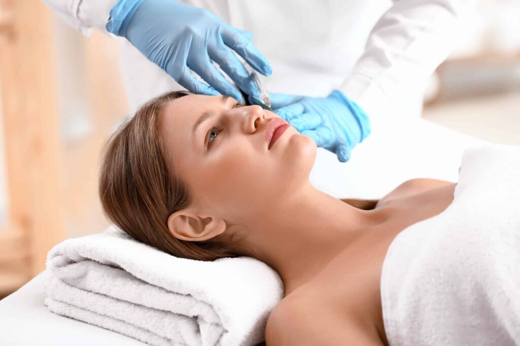 A woman getting a Dysport® injection